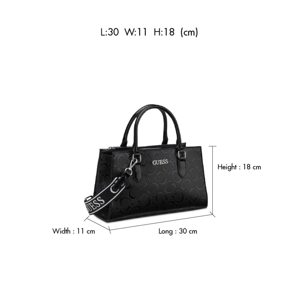 GUESS กระเป๋า รุ่น MM983306 BROOKEN SATCHEL SATCHEL สีดำ ราคา ถูกที่สุด ดีลบีเคเค แกลเลอรีภาพที่ 5