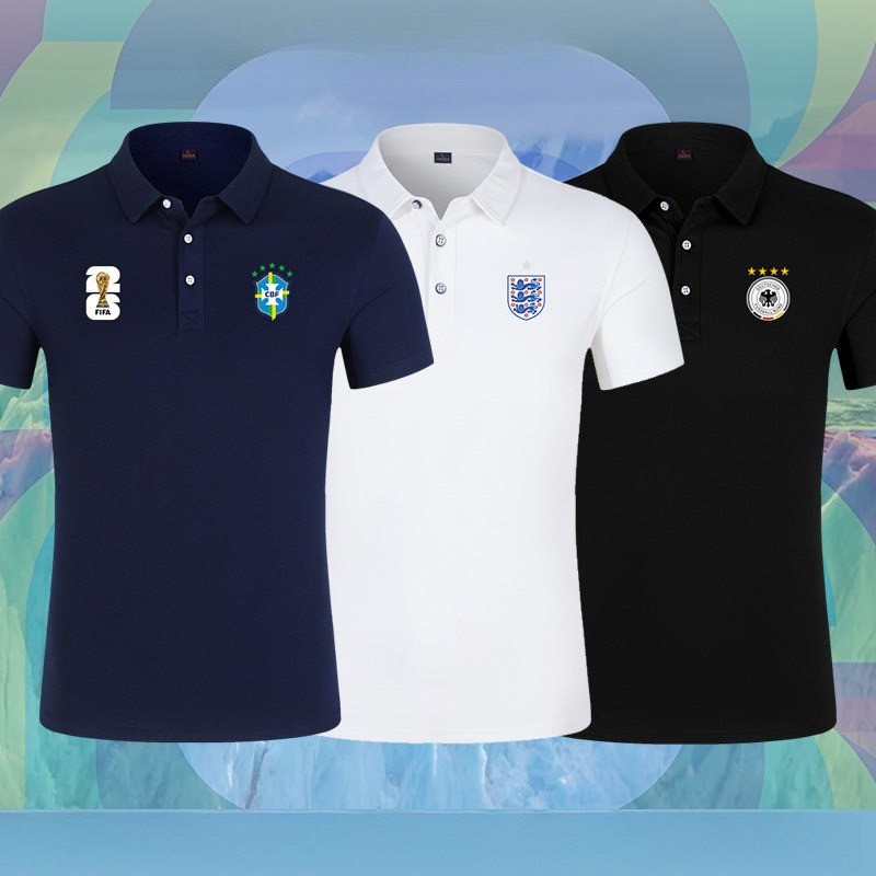 2026 FIFA World Cup Polo Shirt Brazil Germany Argentina France England Football Cotton Tee Unisex