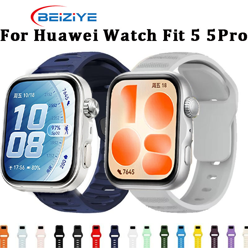 สายซิลิโคนสําหรับ Huawei Watch Fit 5 สายคุณภาพสูงนาฬิกาข้อมือกีฬาสําหรับ Huawei Watch Fit 5 Pro Band อุปกรณ์เสริม