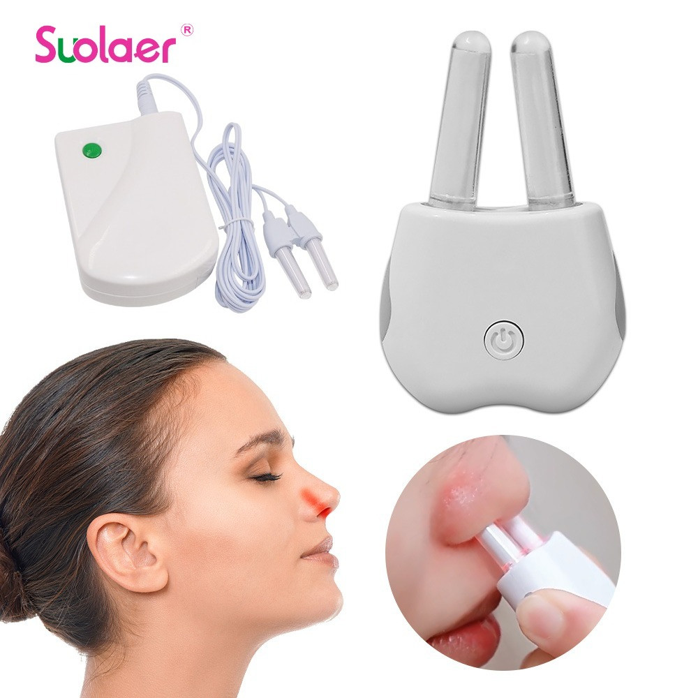 การบําบัดจมูกแสงสีแดงแบบพกพาแบบชาร์จไฟได้สําหรับจมูกแห้งและไซนัสความสะดวกสบายปรับปรุงการระบายอากาศจมูก