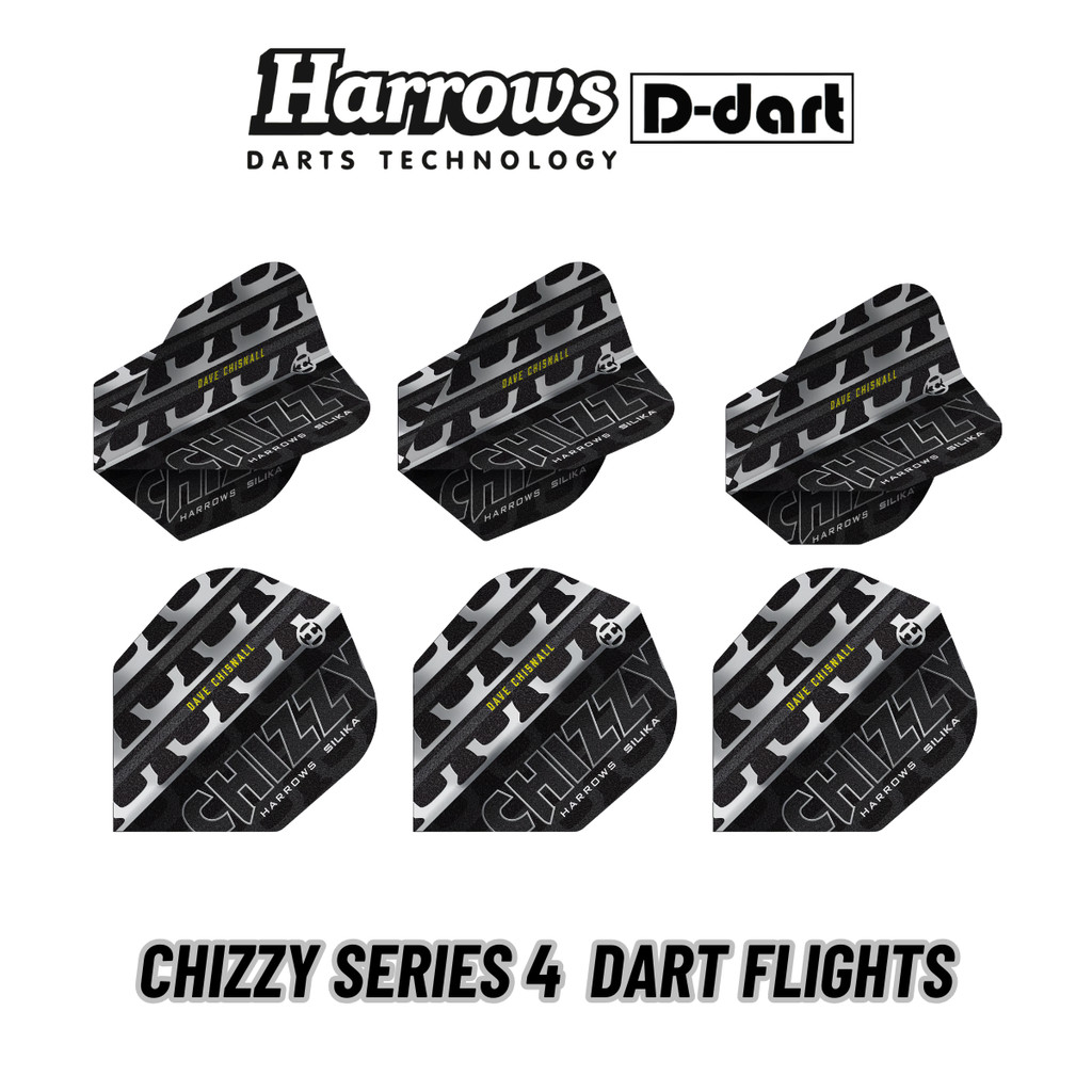HARROWS DART FLIGHTS - STANDARD CHIZZY SERIES 4 100 MICRON DART FLIGHTS (SAYAP ARROW)