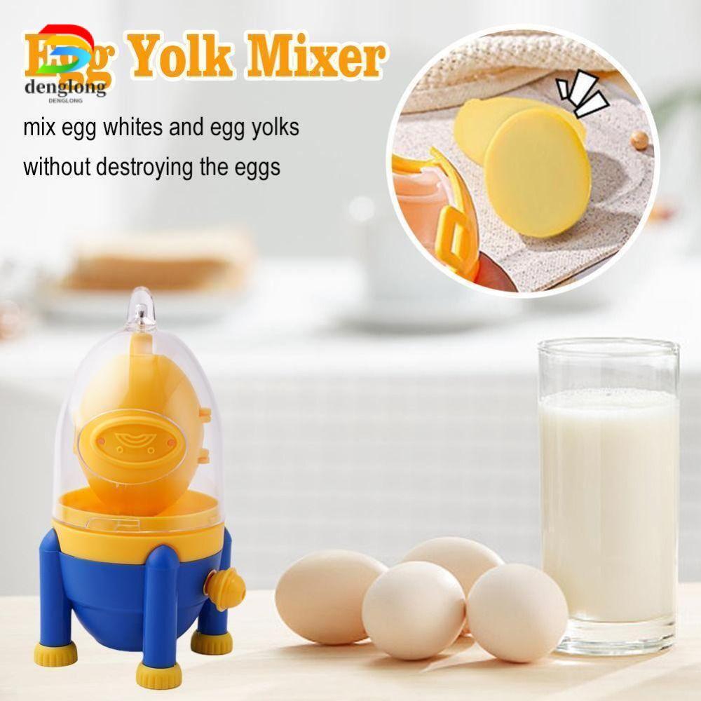 DENGLONG Egg Shaker โดยไม่ต้องทําลายไข่ เครื่องผสมไข่แดงพลาสติก แบบพกพา Manual Kitchen Gadgets Bullshit Artifact Egg