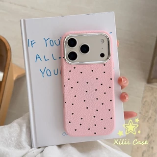 เคสไอโฟน17เคสผิวหนัง ลายจุด หัวใจ มินิมอล อ่อนโยน สไตล์ฮิต สำหรับiPhone 16 15 11 17 13 AIR 14 12 Pro Max 15 16 Plus XR X