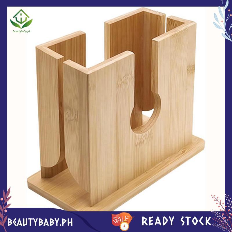 [beautybaby.ph] ที่วาง Bagel ไม้เครื่องตัด Bagel ไม้เครื่องตัดขนมปังกันลื่นเครื่องตัดสําหรับถุงขนาดใ