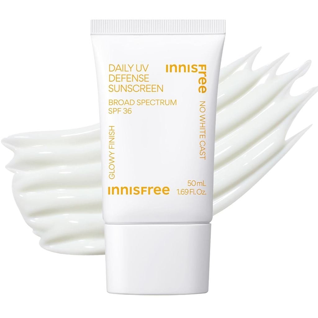 Innisfree Daily UV Defense SPF 36 – ครีมกันแดดหน้าเกาหลี, เสร็จที่มองไม่เห็น, สเปกตรัมกว้าง, ไม่มี W