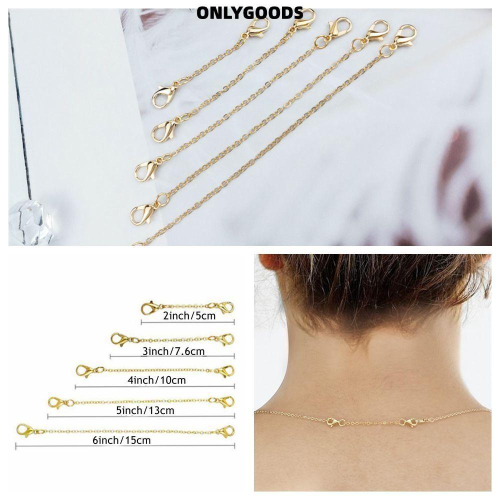 เท่านั้นGOODS Extender ความปลอดภัยสําหรับสร้อยข้อมือสร้อยคอสีทองสแตนเลสสตีล Extender Chain,ทนทานเงินสี DIY เครื่องประดับอุปกรณ์เสริม