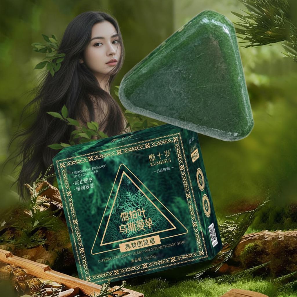 Nature Triangle Shampoo Bar Usman Grass Shampoo Bar สบู่สมุนไพรธรรมชาติสําหรับผม