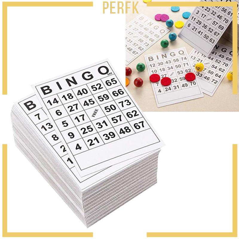 [Perfk] Bulk Bingo Cards Pack Paper Bingo Cartons Board Game Supplies for Group Social Game Nights