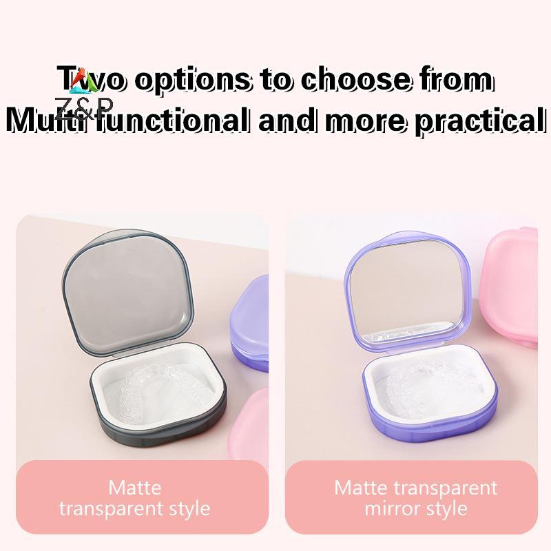 Z&P กล่องเก็บของผู้สูงอายุแบบพกพากล่องฟันปลอมที่มองไม่เห็นจัดฟัน Retainer Case พร้อมฝาปิดคอนเทนเนอร์กันฝุ่น COD