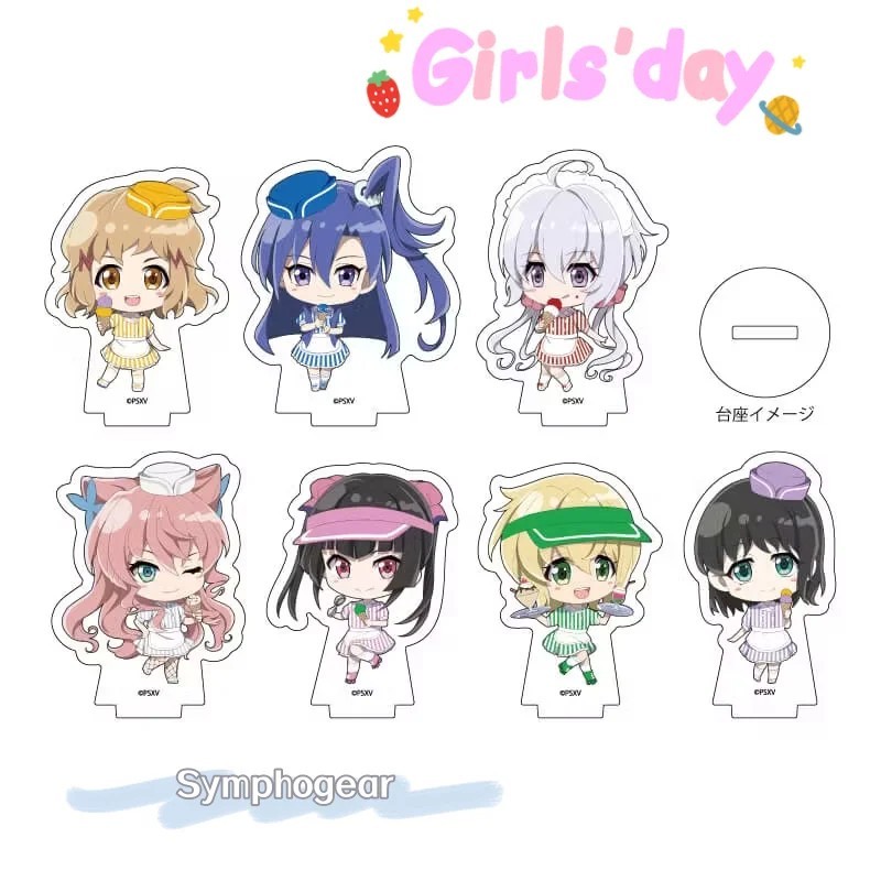 Standee อะนิเมะ Symphogear Chibi Mica รุ่นโต๊ะศึกษาตกแต่ง 10 ซม.สูง Senki Zesshou Symphogear