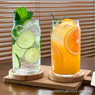 แก้วนํ้าทรงกระป๋อง แก้วน้ำ แก้วกาแฟ สไตล์เกาหลีคาเฟ่ มินิมอล ขนาด430 ml