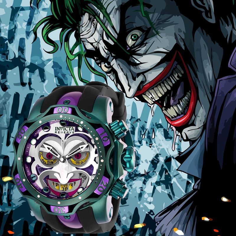 American Invicta DC Clown Invicta นาฬิกา Domineering หน้าปัดขนาดใหญ่การ์ตูน Joker กันน้ํานาฬิกาผู้ชา
