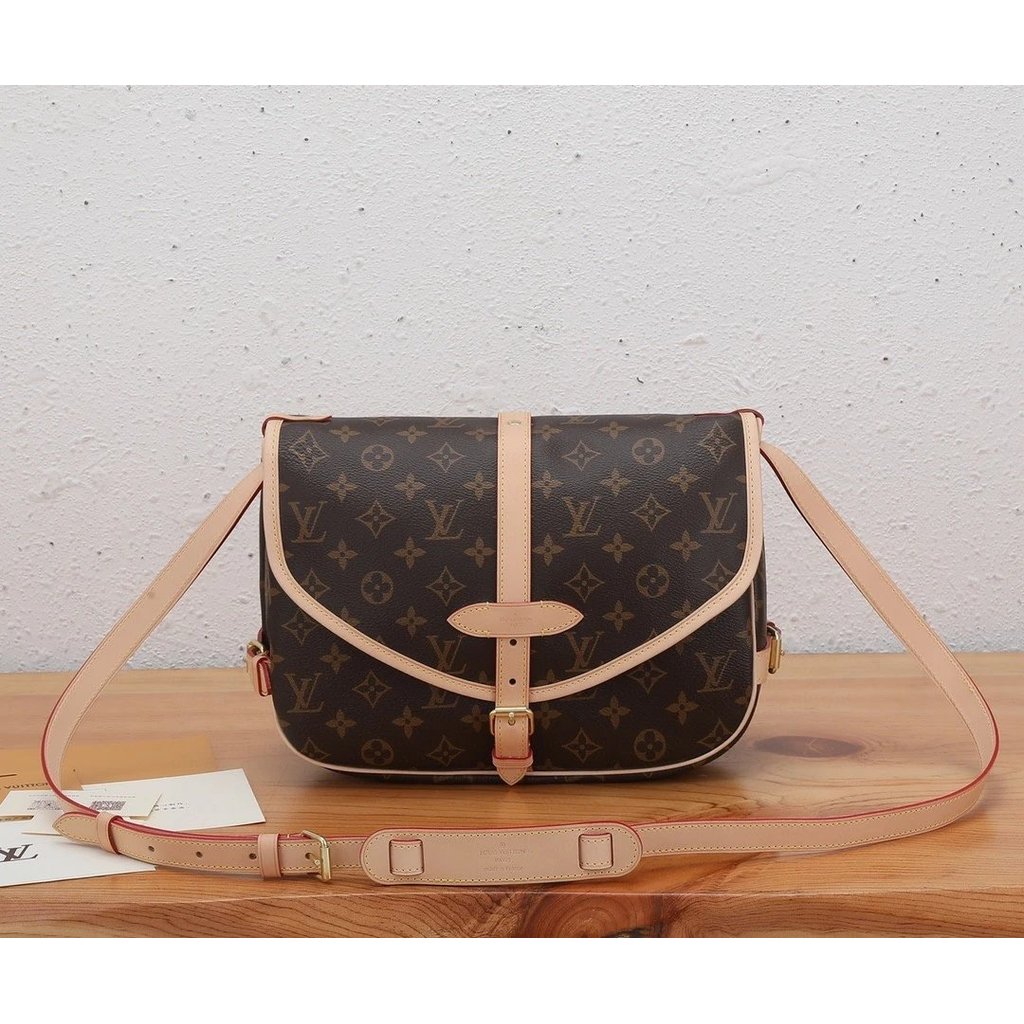 1: 1 Original Standard Medieval Series SAUMUR Messenger Bag 28㎝กระเป๋าสะพายข้างดอกไม้เก่า