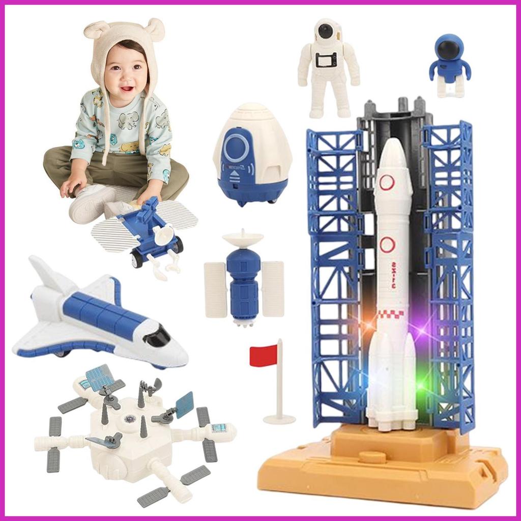 Rocket ของเล่นสําหรับเด็กสถานีอวกาศชุดของเล่นสําหรับเด็กนักบินอวกาศ Venture Space Set Space Rover Sh