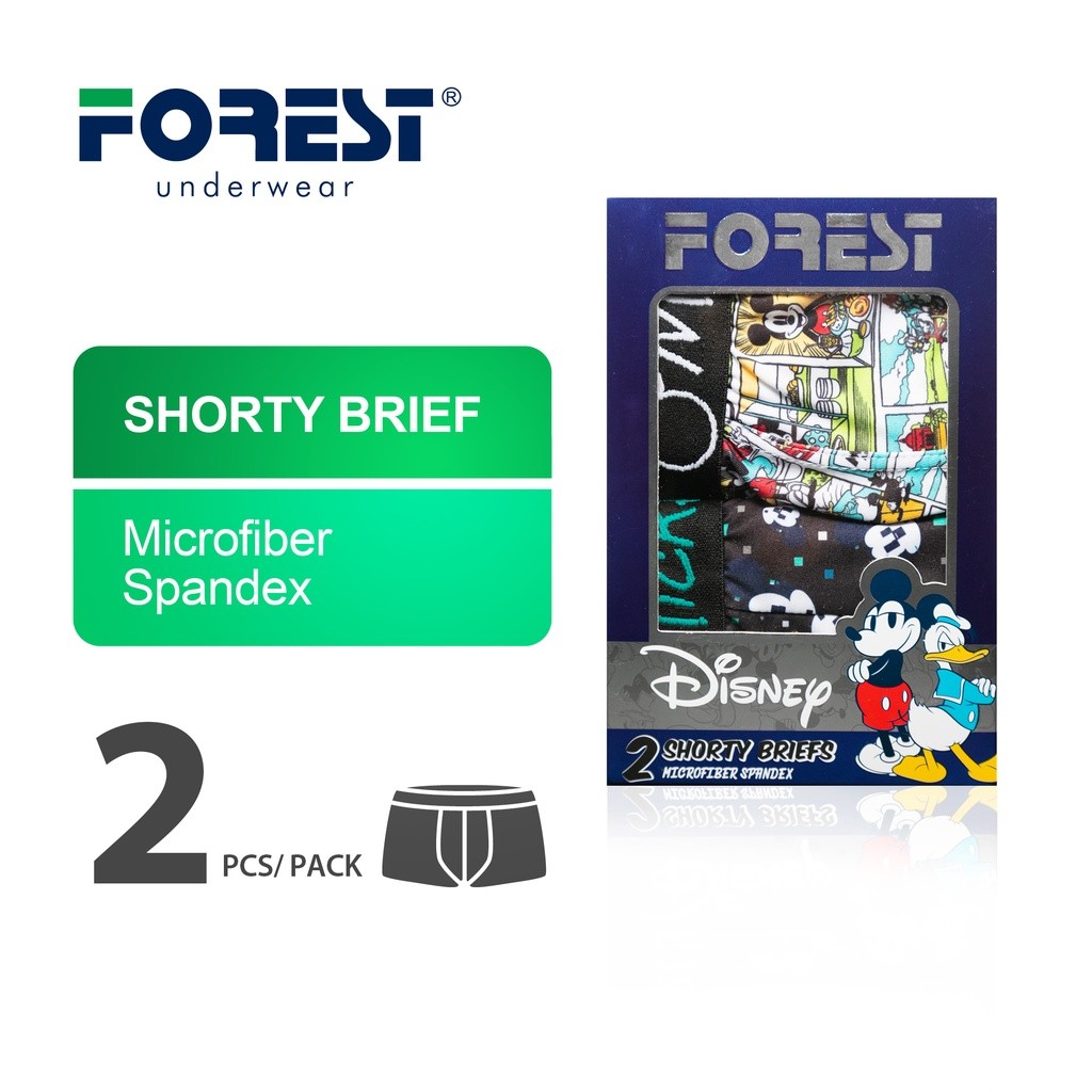 SG2 (2 ชิ้น) Forest X Disney Men Brief MicroFibre Spandex Men ชุดชั้นในคละสี - WUD0009S