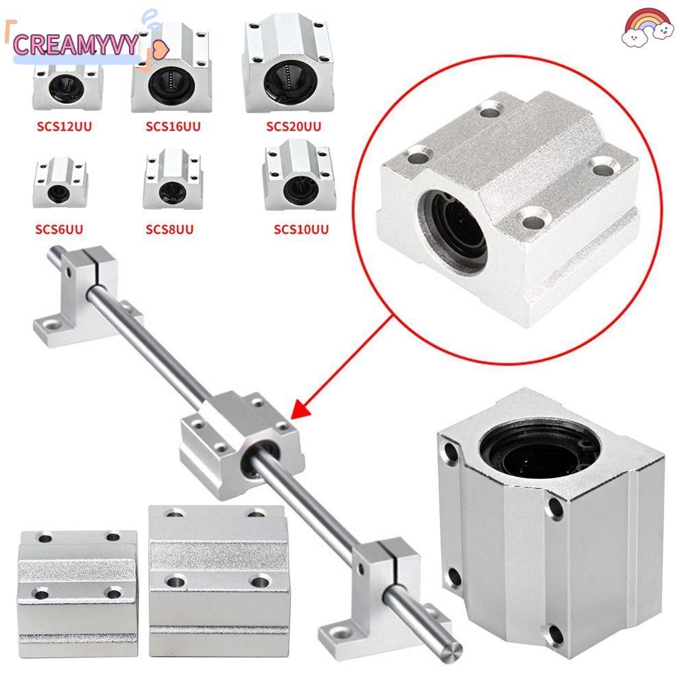 CREAMYVY สไลด์ Bushing Block, SCS16UU SCS20UU CNC Router Linear Ball Bearing, ทนทานอลูมิเนียม SCS8UU SCS10UU SCS12UU น้ําหนักเบา Guild Rail Shaft เครื่องพิมพ์เพลา Rod อะไหล่