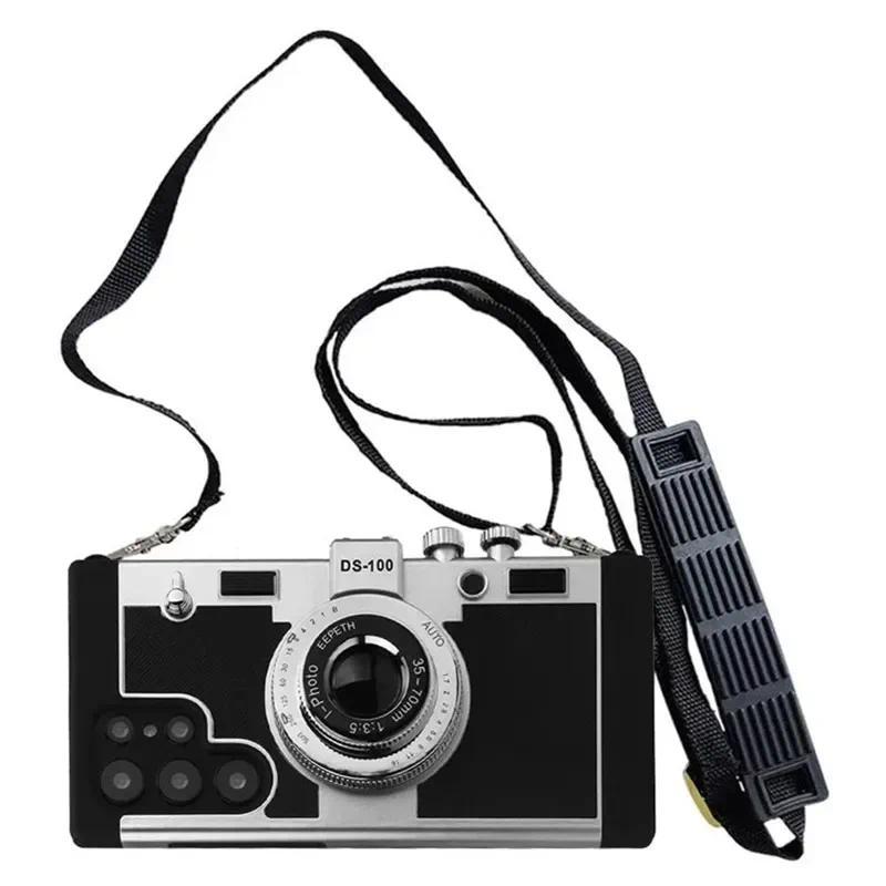 สําหรับ Samsung S26 Ultra Plus 3D กล้อง Crossbody ยาว Lanyard Shock Proof เคสโทรศัพท์สําหรับ Galaxy S26 + S25 S24 S23 หมายเหตุ 20