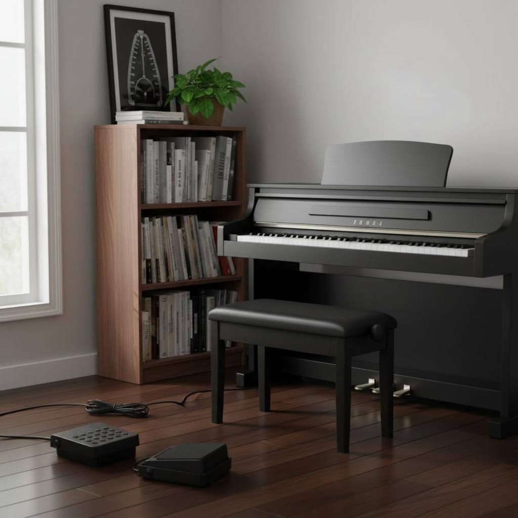 Polarity Switch เปียโนดิจิตอล Sustain Pedal Non-Slip Design Sustain Pedal ยาว 1.56m สําหรับ Pianists