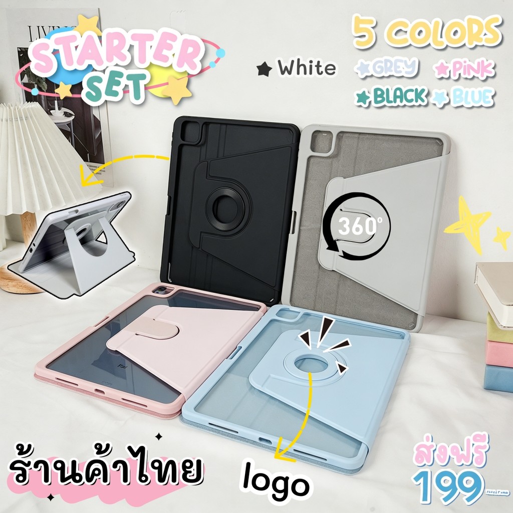 เคสxiaomiหมุน 360° แผ่นหลังอะครีลิ for Redmi Pad 2 Pro/SE 11/Pro12.1 Xiaomi Pad 6/7/8 Pro ใส่ปากกาได กันกระแทก