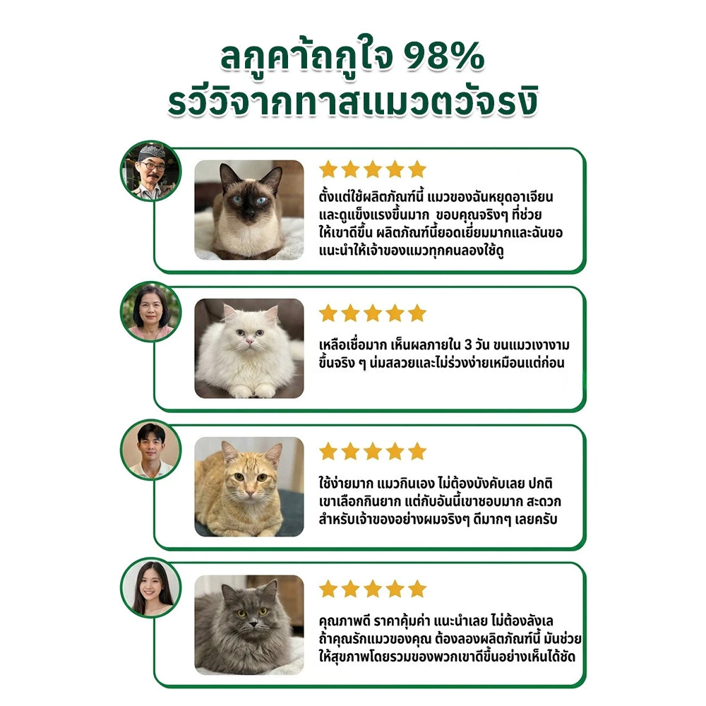 🎯สินค้าขายดี🎯 【แมว/ขน】 อาหารเสริมแมว ช่วยลดปัญหาก้อนขนในแมว ช่วยย่อยอาหาร มีคุณค่าทางโภชนาการสูง เหมาะสำหรับแมวทุกสายพันธุ์และทุกช่วงวัย 🚨พร้อมส่ง🚨 thumbnail 8