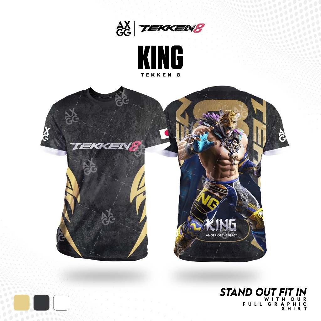 เสื้อยืดโพลีเอสเตอร์ฤดูร้อนสบายๆ | การออกแบบเกมต่อสู้ | แห้งเร็วและระบายอากาศได้ดี | เสื้อยืดตัวละครคิง | เสื้อท็อปแขนสั้น