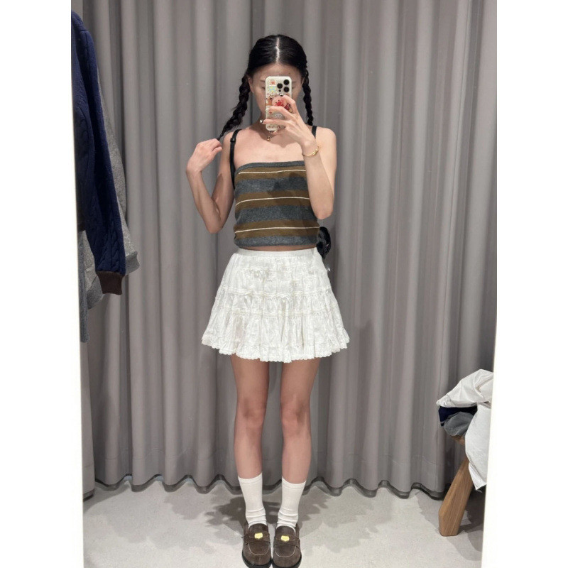 F6EU Mi**iu Youthful, sexy, sweet and spicy short striped tube top, new style for young girls to lay