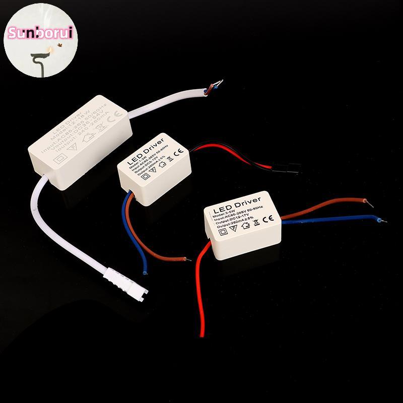 Sunborui 1PC 1-3W 3-5W 4-7W 8-12W12-18W 18-24W LED Driver Light Transformer อะแดปเตอร์ไฟคงที่โคมไฟ Strip LED Driver Power TH