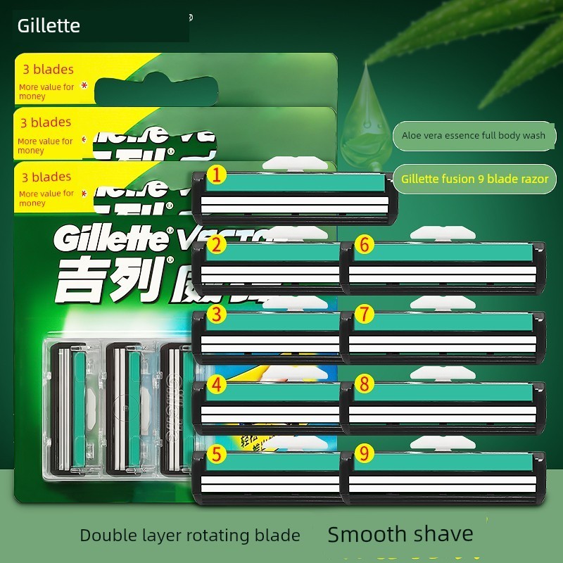 มีดโกนหนวด มีดโกน Gillette/Gillette Villette Manual Razor Double Blade Sharp Shaving Razor Blade Hol