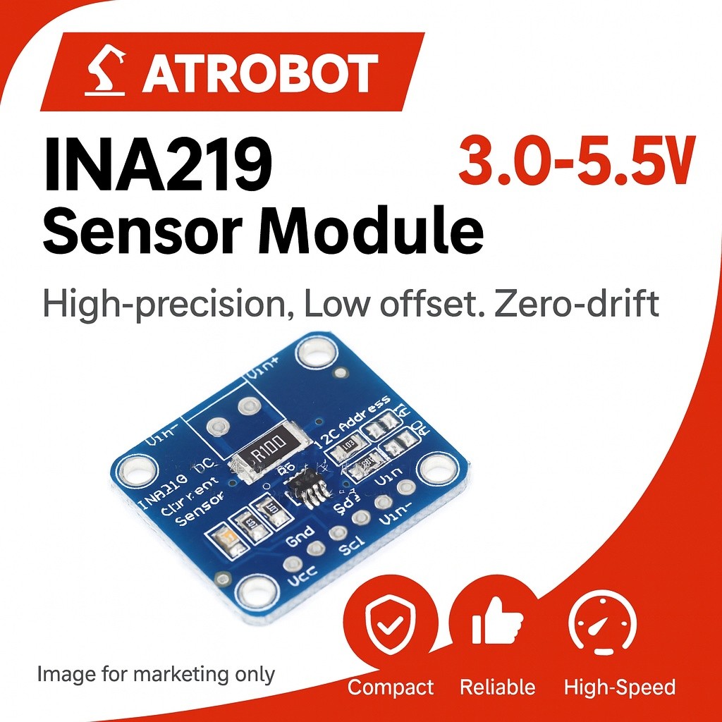 INA219 I2C Sensor Module วัดกระแส/กำลัง สองทิศทาง ±1%, 0-26V, 3-5.5V, I2C 3.4MHz, ชันต์ 0.1Ω