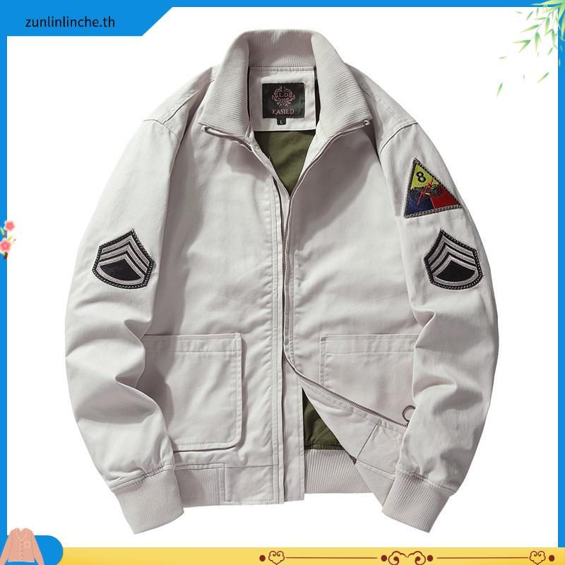 Furious Tank Jacket Men ผ้าฝ้ายแท้ฤดูใบไม้ร่วง M1942 Retro Cargo Jacket MA1 Air Force Bomber Jacket ชุดเบสบอล