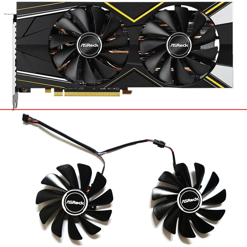 พัดลมระบายความร้อนใหม่ 95 มม.4pin FDC10U12S9-C CF1010U12S RX5700 GPU พัดลมสําหรับ ASRock Radeon RX 5
