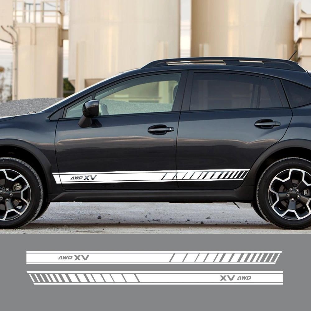 2 ชิ้นรถด้านข้างประตูสติกเกอร์สําหรับ Subaru XV GT อุปกรณ์ปรับแต่ง Auto Decor กีฬาไวนิลฟิล์ม Decals