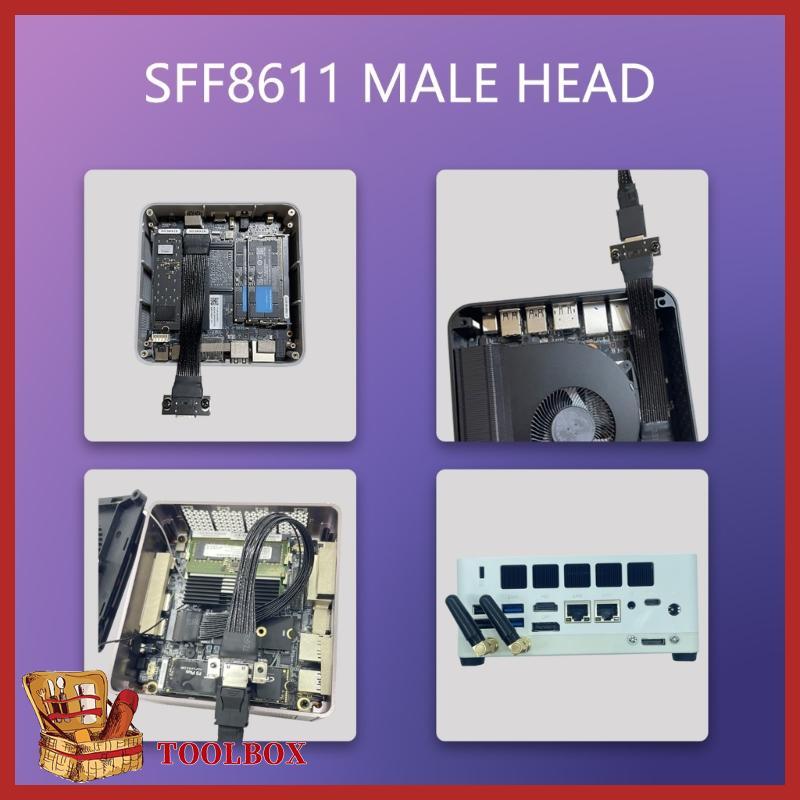 TOOLBOX PCIE Oculink SFF 8611 M 2 ถึง Oculink 4i Super Speed Cable Data Extension Cable Adapter Cabl