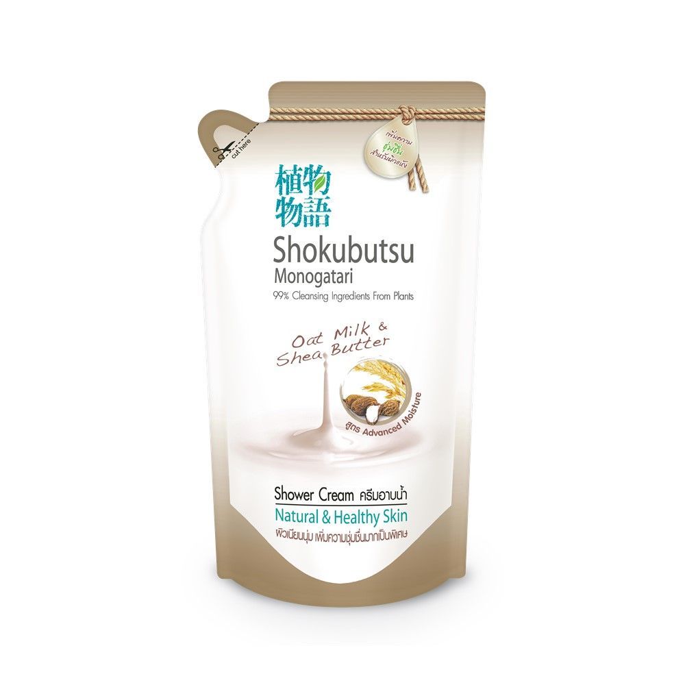 โชกุบุสซึ ครีมอาบน้ำโอ๊ตมิลค์ รีฟิล 400 มล. SHOKUBUTSU SHOWER CREAM OAT MILK REFILL 400 ML