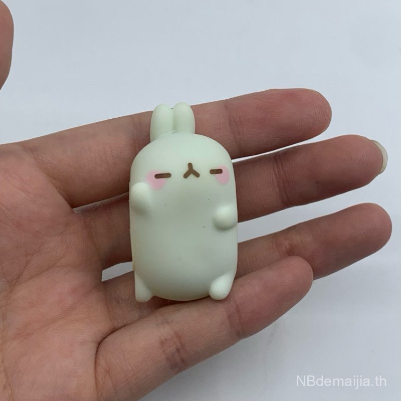 สินค้าขายดี สินค้าจํานวนมาก Molang น่ารัก Langtu ตุ๊กตาน้อยน่ารักเดสก์ท็อปตกแต่งของเล่น