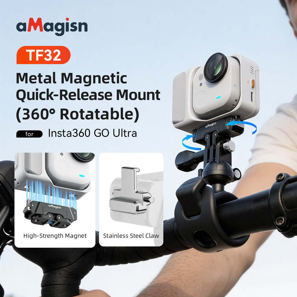 For Insta360 GO Ultraโลหะแม่เหล็กปล่อยอย่างรวดเร็ว1/4อินเตอร์เฟซเกลียวสามารถหมุนได้360 ° GO อุปกรณ์เสริมสําหรับกล้องกีฬา Ultra