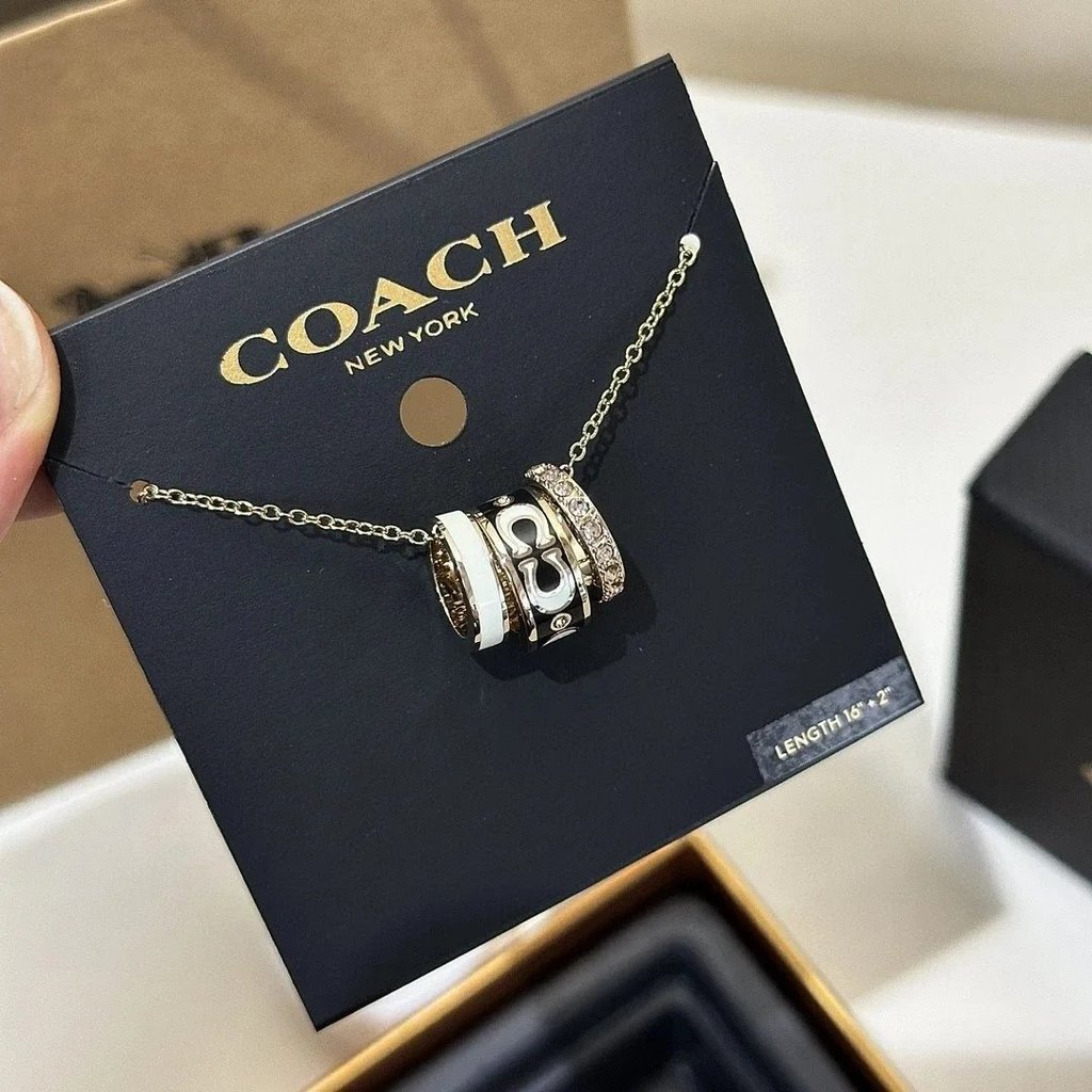 [คุณสมบัติโดย Dongchaoer] Lady OReilly Classic Logo Enamel RONDELL Necklace ในประเทศ OEM Channel Goo