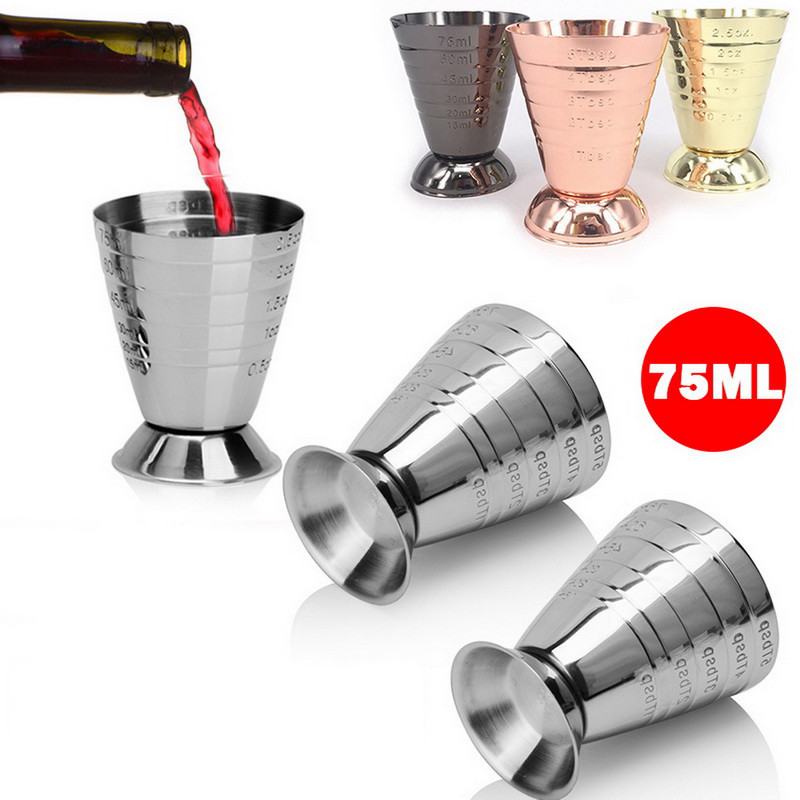 75ml Jigger Measuring Cup Thai Style Bar Tool For Cocktail Mixing With Thai Text