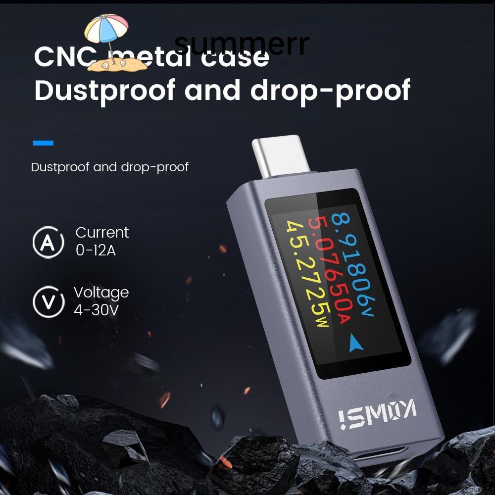 SUMMERR Current และแรงดันไฟฟ้า, KWS-2303C Type-C Power Meter Tester, แบตเตอรี่ความจุจอแสดงผล LCD DC 