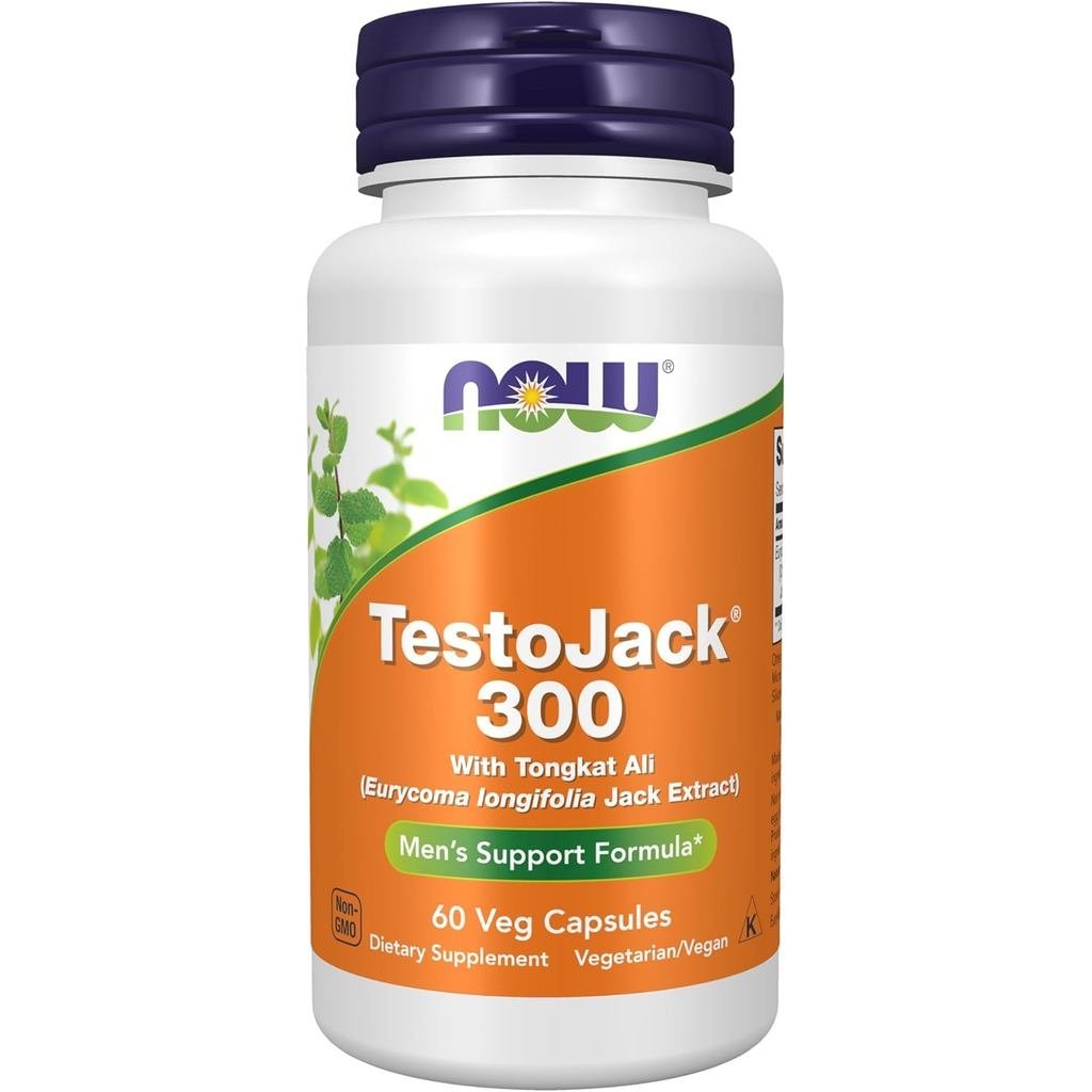 NOW Foods อาหารเสริม TestoJack 300™ พร้อม Tonkat Ali 300 มก. (Eurycoma longifolia Jack Extract), แคป