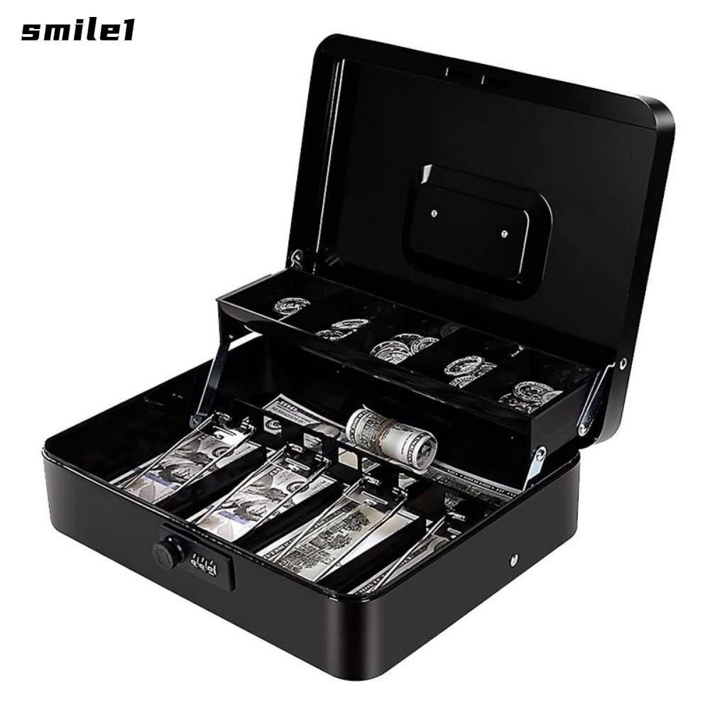 SMILE Safe Head Locker, Cashbell Clip Drawer Cash Box, Portable Metal Black ปลดล็อครหัสผ่าน Secure S