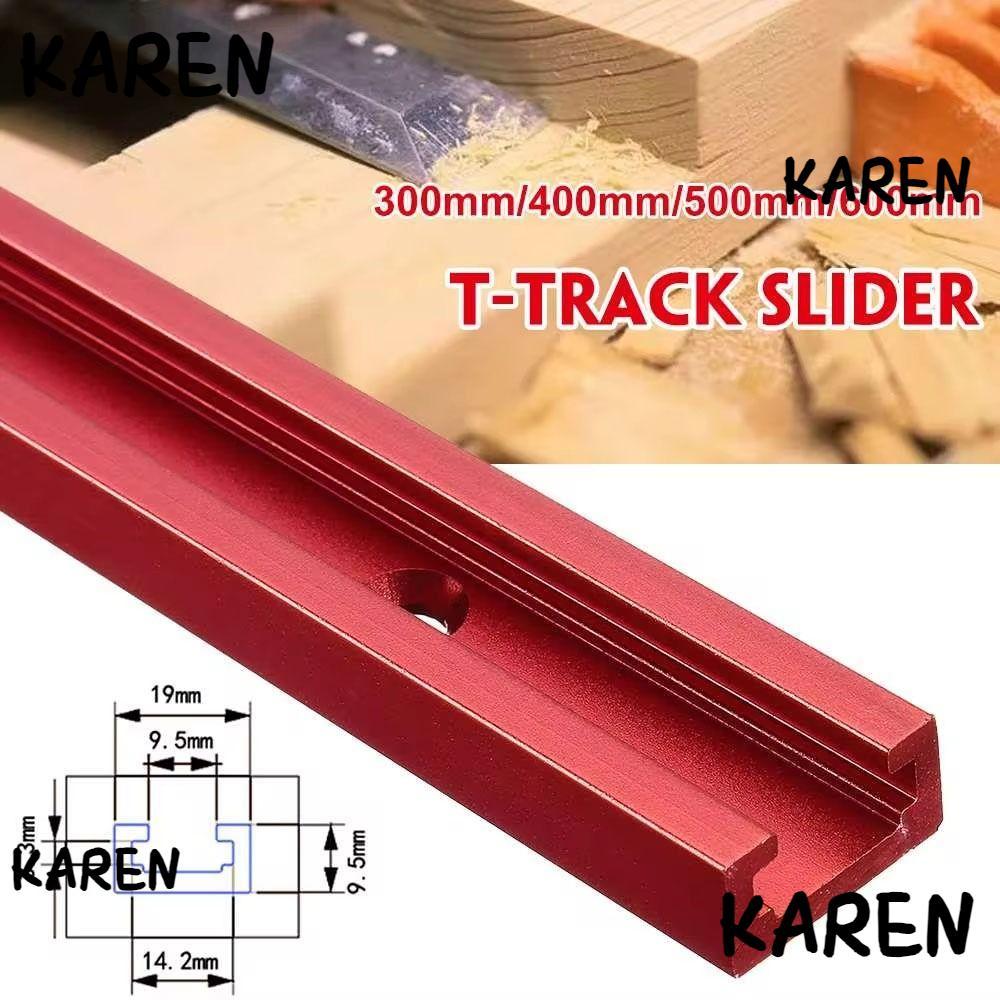 KARENGOODS 1 ชิ้น T-Slot Track,สไลด์ราง 300-600 มม.T-Track,ทนทานT Slider Fixture Slotสไลด์อลูมิเนียม