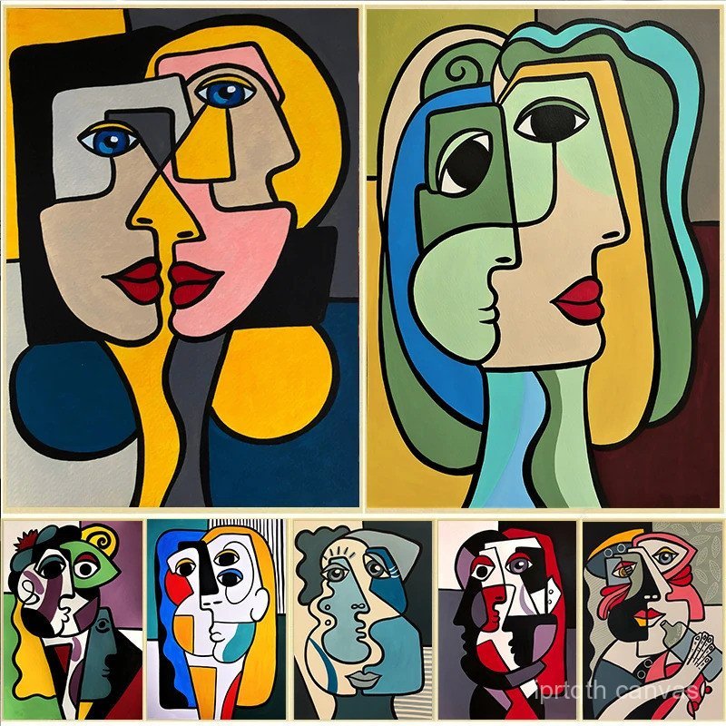 VI86 บทคัดย่อ Picasso Art โปสเตอร์คลาสสิกและภาพพิมพ์ Vintage Room Decor ภาพวาดผ้าใบ Wall Art สําหรับ