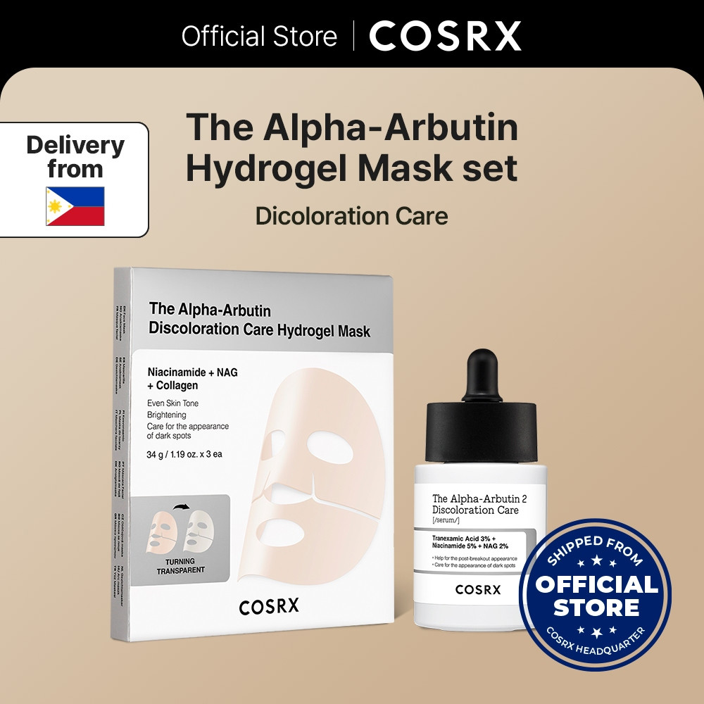 [COSRX OFFICIAL] The Alpha Arbutin Hydrogel Mask Set (Alpha Arbutin Serum 50ml + Alpha-Arbutin Hydro