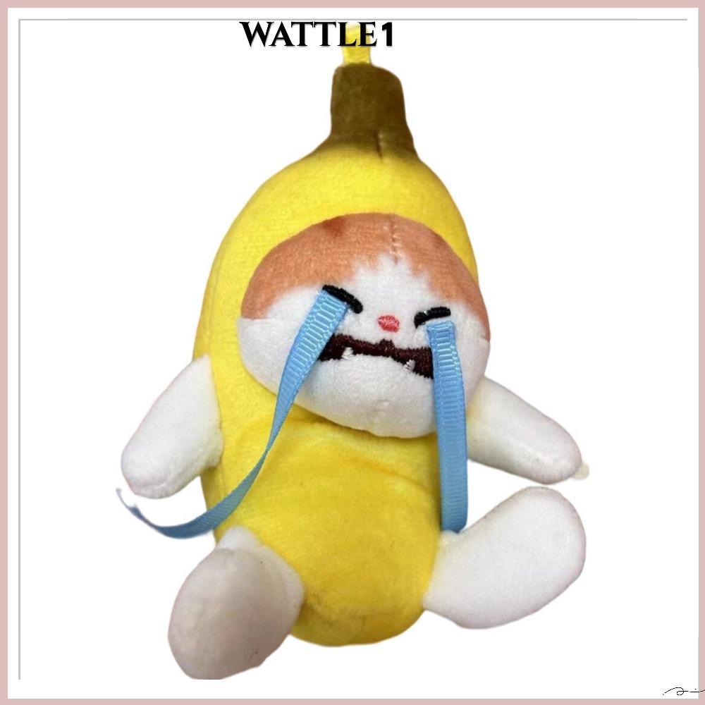 WATTLE Banana Bag Pendant, Banana Cat Doll with Cry Sound Banana Cat Voice Keychain, Fashion Plush F