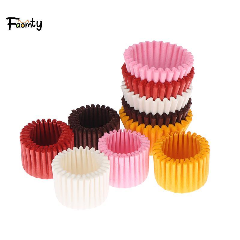 [Famty] 1000PCS Mini Chocolate Paper Liner Baking Muffin Cake Cupcake Case สีทึบ TH