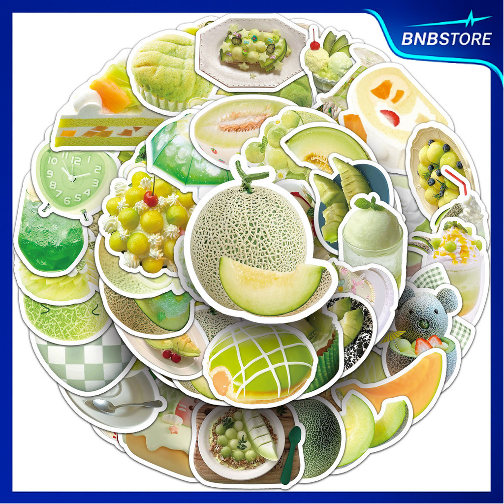 🍀ส่งจากไทย🍀 50แบบ Sticker ขนม เครื่องดื่ม อาหาร ทำจาก เมล่อน Food dessert beverage fruit Melon