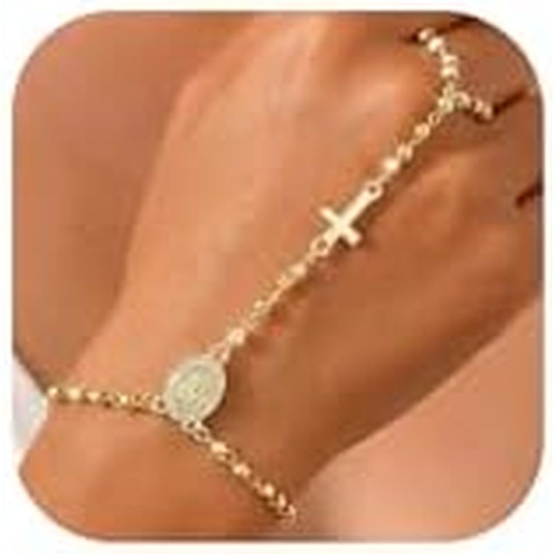 Aonklot Hand Chain Bracelet for Women Dainty Gold Bracelets Ring Bracelet Hand Chain Hand Jewelry Gi