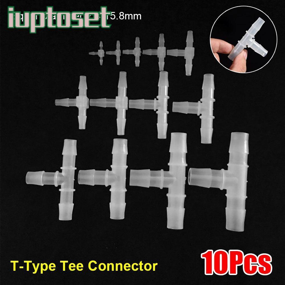 IUPTOSET 10 ชิ้น 3 ทางเชื่อมต่อ, 1.6-15.8 มิลลิเมตร Equal เส้นผ่านศูนย์กลาง T-Type Tee Connector,พลา