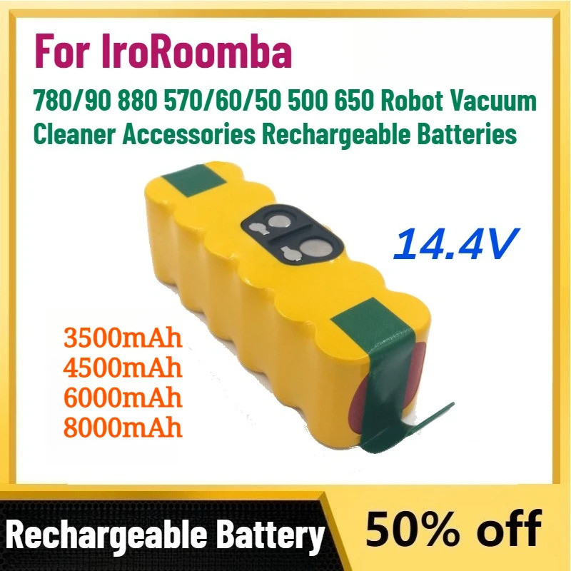 ใหม่ 14.4V 8.0Ah Ni-MH แบตเตอรี่สําหรับ IroRoomba 780/90 880 570/60/50 500 650 หุ่นยนต์เครื่องดูดฝุ่